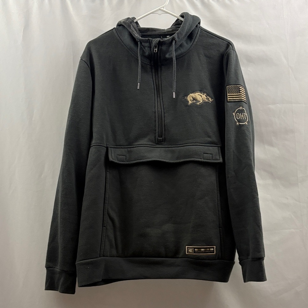 Arkansas Razorbacks Colosseum Athletics Salute To Service Hoodie Menโs Sz L Gray